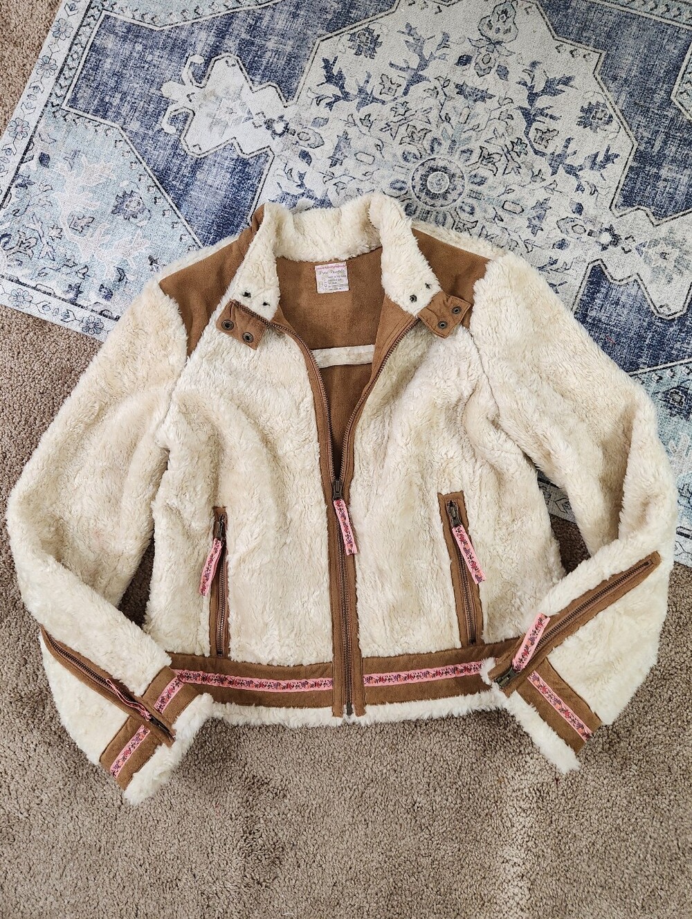 Free People Faux Suede Sherpa Jacket